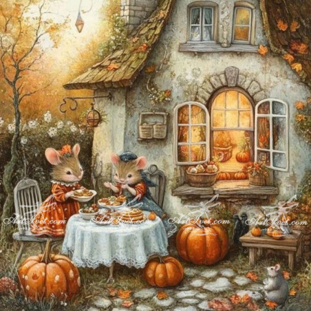 
     Рисуване по номера - МАЛКАТА КЪЩА НА СЕМЕЙСТВО МАУС 40х40 см.