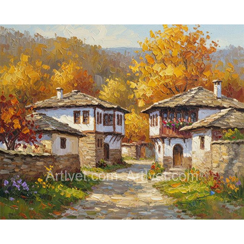 Рисуване по номера - СТАРИ БЪЛГАРСКИ КЪЩИ В КОПРИВЩИЦА