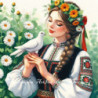 Рисуване по номера - НЕДА И ГЪЛЪБЪТ 40х40 см.
