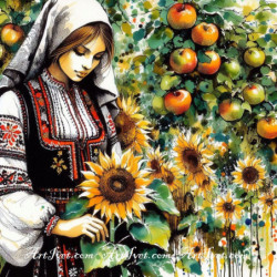 Рисуване по номера - СИМОНА И СЛЪНЧОГЛЕДА 40х40 см.