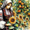 Рисуване по номера - СИМОНА И СЛЪНЧОГЛЕДА 40х40 см.