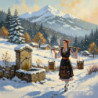 Рисуване по номера - ДОРА ОТИДЕ ЗА ВОДА 40х40 см.
