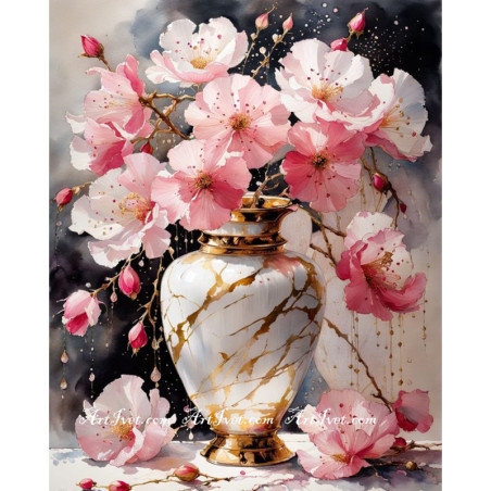 
     Рисуване по номера - АЗАЛИЯ В МРАМОРНАТА ВАЗА