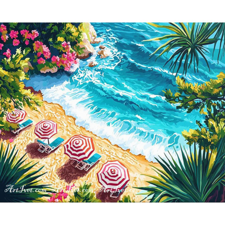 
     Рисуване по номера - ОТМОРА НА ХАВАЙСКИЯТ ПЛАЖ