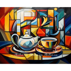 Рисуване по номера - ДА СЕРВИРАШ ЧАЙ В СТИЛ АБСТРАКЦИОНИЗЪМ