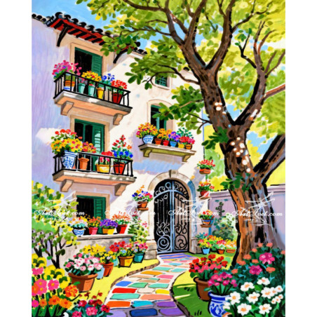 
     Рисуване по номера - LA CASA DE LAS FLORES (КЪЩАТА НА ЦВЕТЯТА) - 40х50см.