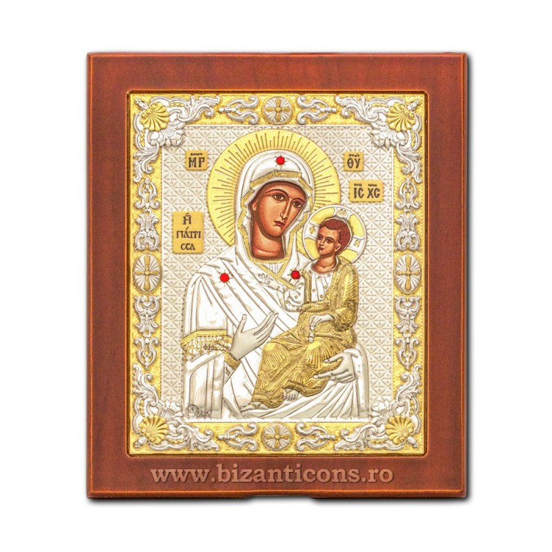 Сребърна икона – Богородица от Гиатриса – Изцелителката 10x12,5 cm