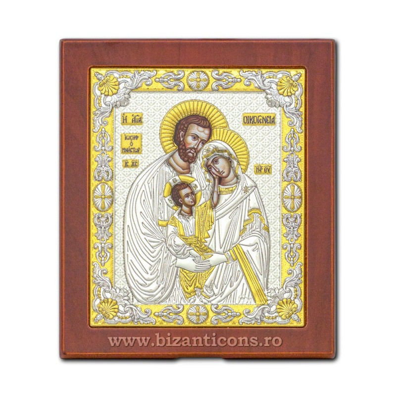 Сребърна икона – Светото семейство 10x12,5 cm