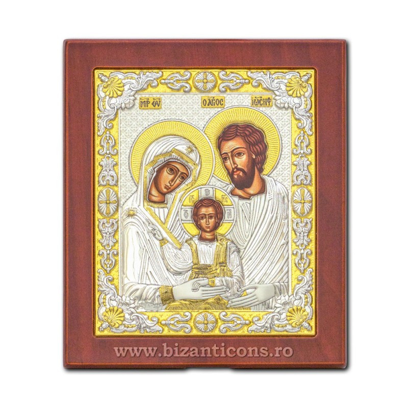 Сребърна икона – Светото семейство 10x12,5 cm