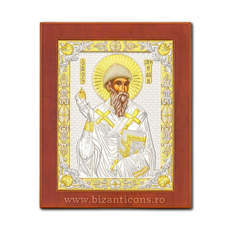 Сребърна икона – Свети йерарх Спиридон 18x22 PM40-012