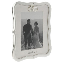 Rama foto argintata cu margini acolada Mr&Mrs - 340155
