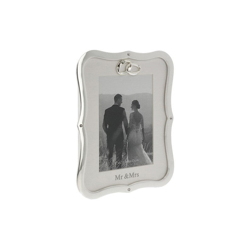 Rama foto argintata cu margini acolada Mr&Mrs - 340155