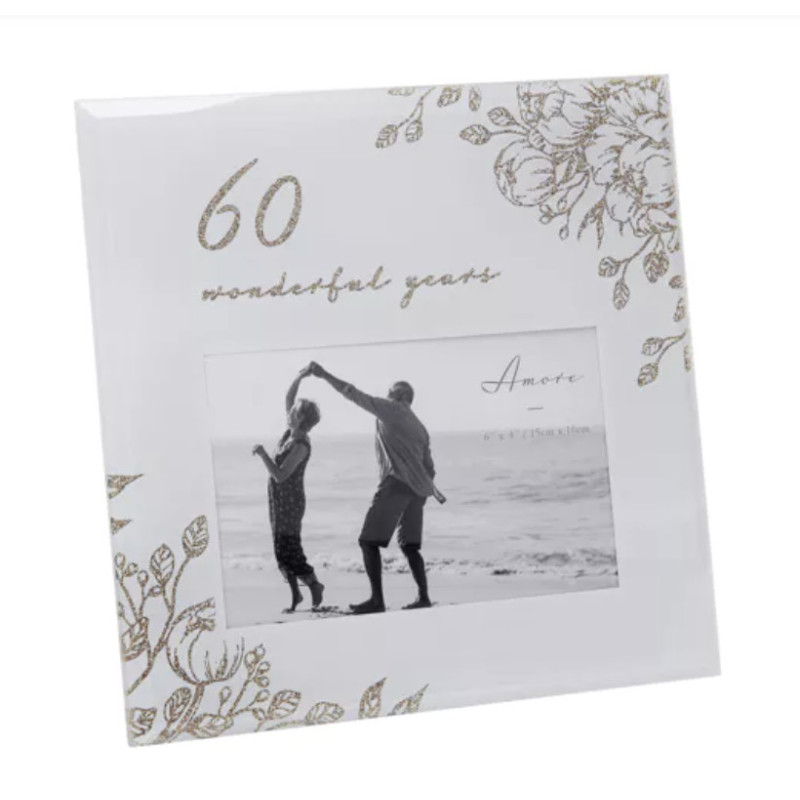 Rama foto aniversare 60 ani cu sclipici - WG1066