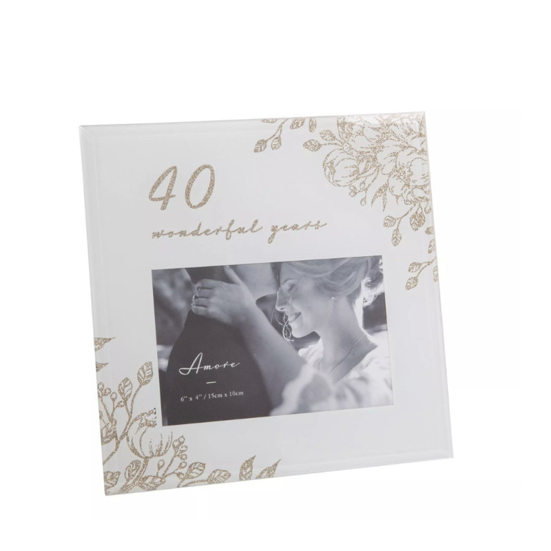 Rama foto aniversare 40 ani cu sclipici - WG1064