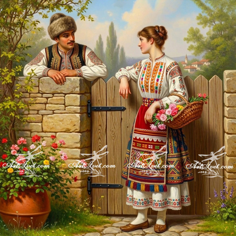 Рисуване по номера - БОГДАНА И ИВАН НА ДУВАРЯ 40х40 см.