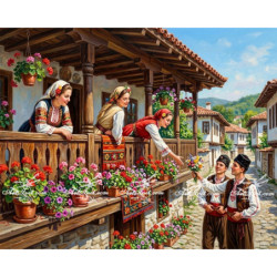 Рисуване по номера - ЗАДЯВКИ НА СУДУРМАТА - 40х50см.